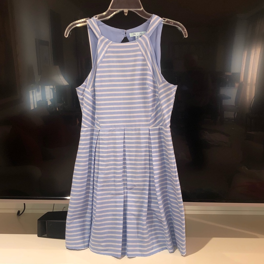Blue and White Dress
